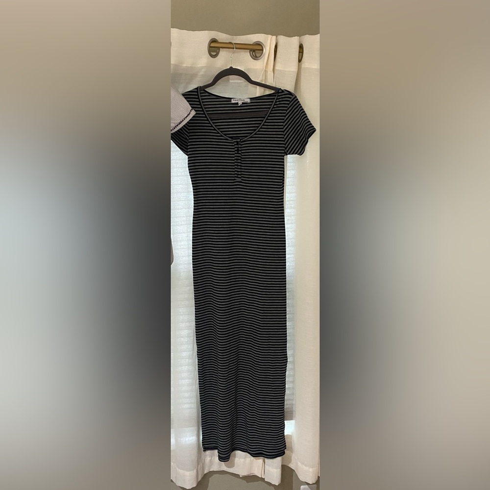 Striped Black and White Maxi Dress